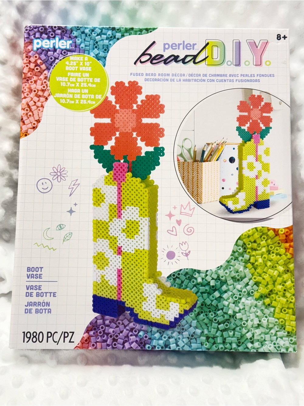 Perler Bead D.I.Y. Boot Vase Kit- Bright Multicolor